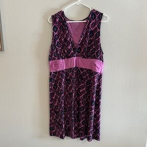 Patagonia Pink and Navy Patterned Midi Dress